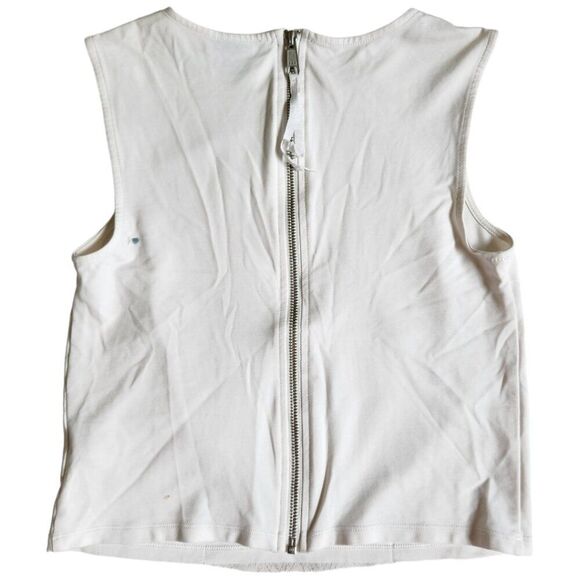 Trouve white brown cream gold sleeveless top sz XS - Picture 2 of 10